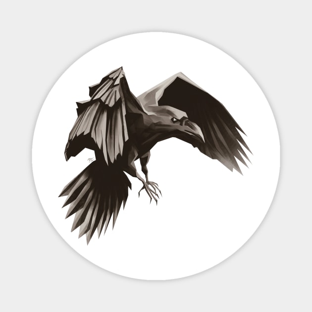 Black Raven Magnet by moozydraws